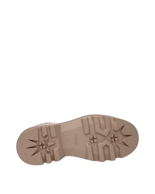 Chloé Brown Cotton Ankle Boots