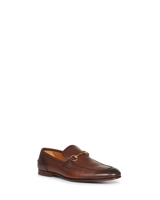 Gucci Brown Dark Leather Jordaan Loafers for men