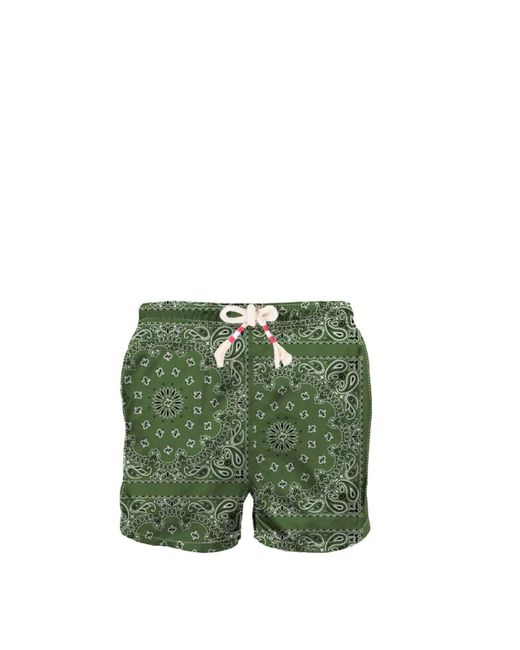 Mc2 Saint Barth Pantaloncini Da Bagno Uomo Con Stampa Bandana Verde  Caprese00084b in Green for Men | Lyst