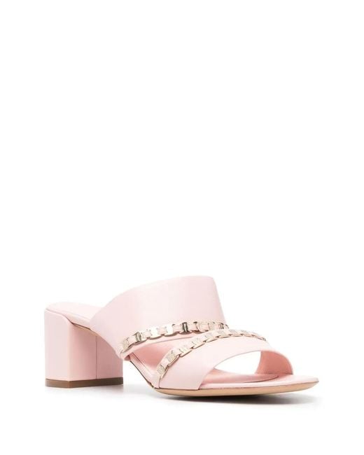 Ferragamo Pink Ferragamo Vara Chain Sandals