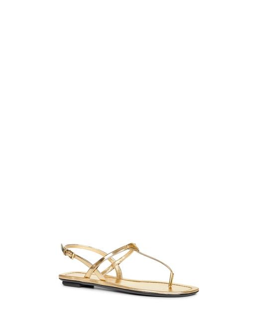 Prada White Metallic Leather Thong Sandals Calf