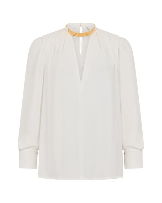 Elisabetta Franchi White Blouse Viscose, Blouses