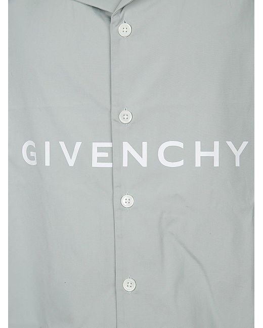 Givenchy Blue Logo Printed Short-Sleeved Shirt for men