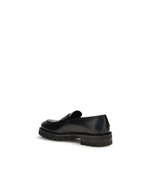 Ferragamo Black Calf Leather Bos Taurus Slip for men
