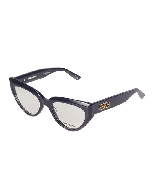 Balenciaga Brown Bb Plaque Cat Eye Frame Glasses