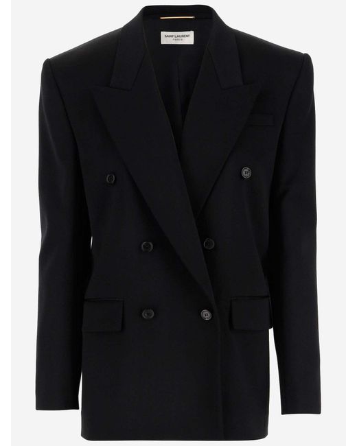 Saint Laurent Black Oversized Wool Jacket