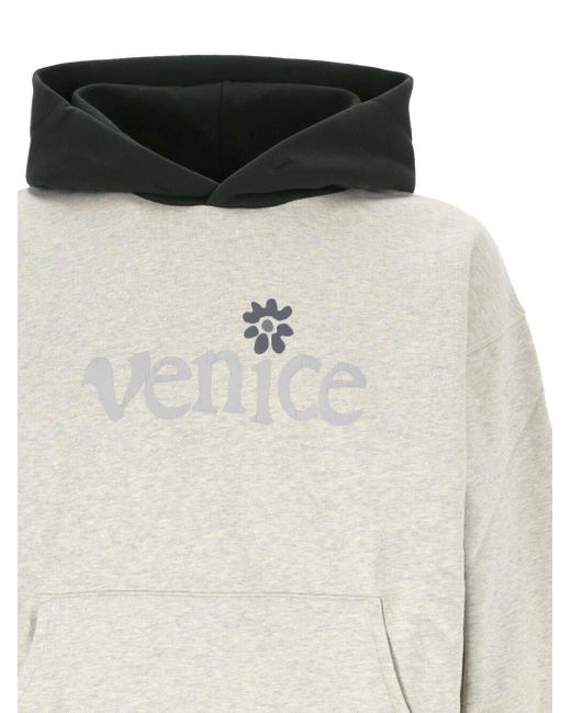 ERL White Venice Printed Long Sleeevd Hoodie for men