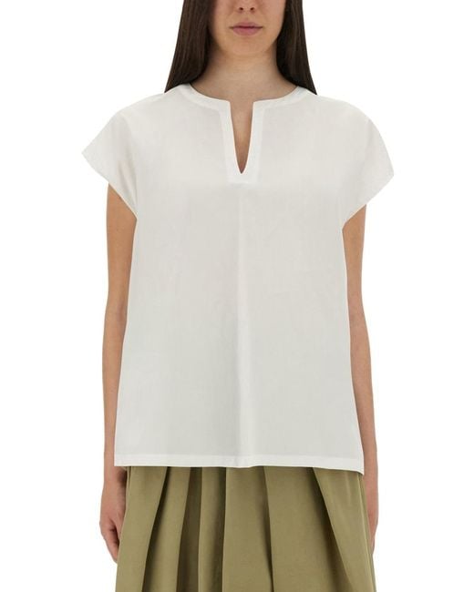 Aspesi Gray Oversized Cotton Top Tops