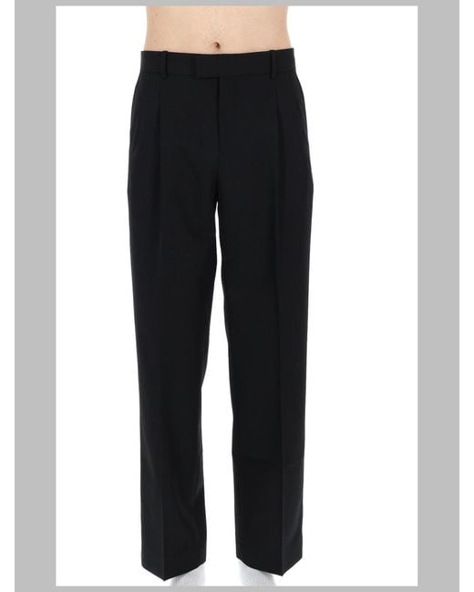 Drole de Monsieur Black Trousers Golfer Polyester Virgin Wool for men