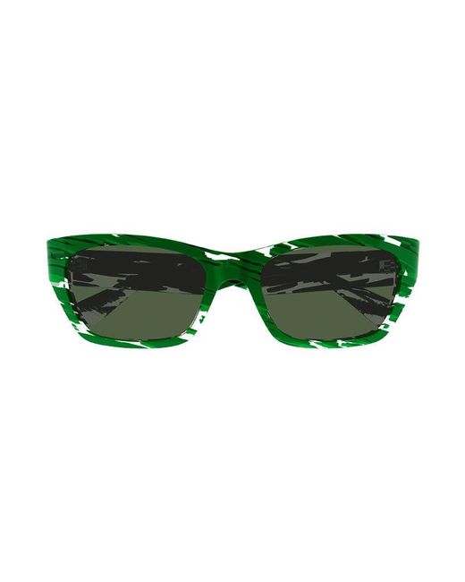 Bottega Veneta Green Sunglasses Rectangle Full Rim, - Frame And Lens Bv1143S004