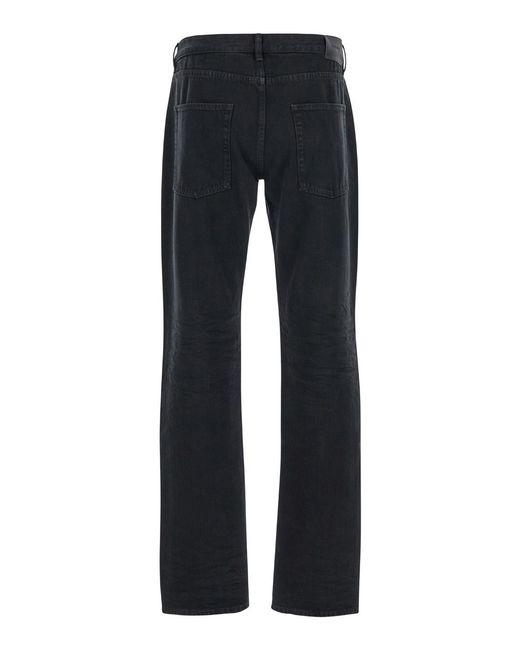 Saint Laurent Blue Slim Jeans With Logo Patch for men