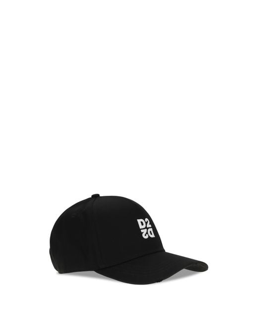 DSquared² White Baseball Cap Logo Cotton Hat for men