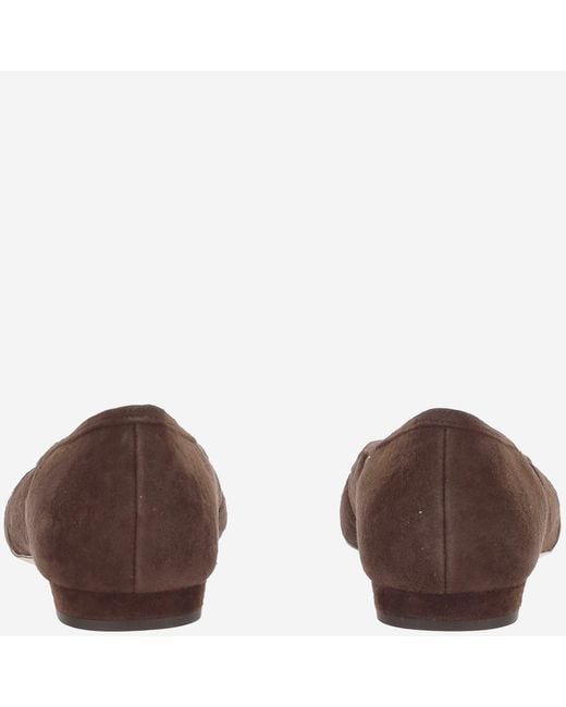 Arteana Brown Ballerina Flats Savona Suede