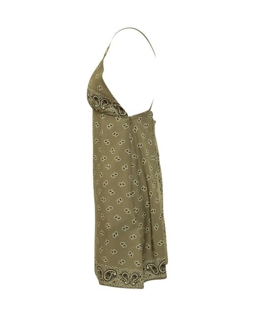 Palm Angels Green Paisley Patterned Dress