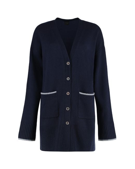 Pinko Blue Cardigan Tasmania Wool-Cashmere Cardigans