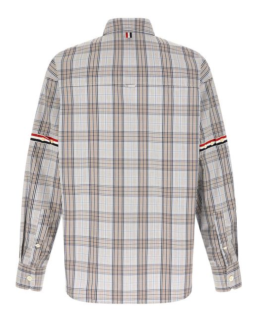 Thom Browne Gray Oversized Rwb Shirt for men