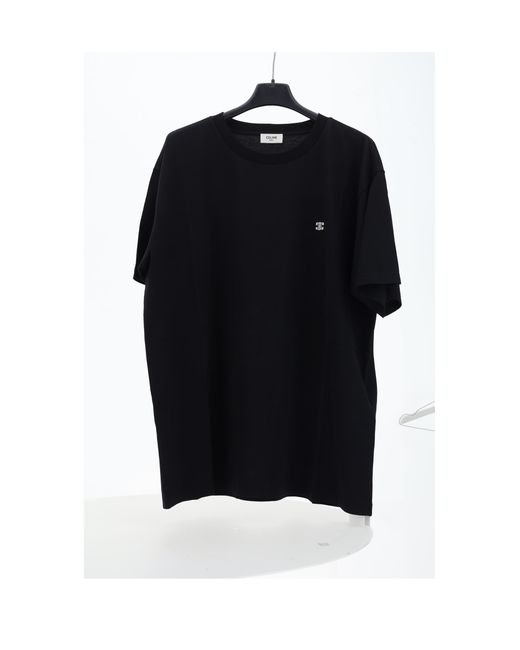 Céline Black T-Shirt Loose Triomphe for men