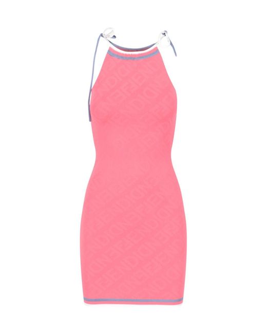 Fendi Logo Minidress in Pink | Lyst