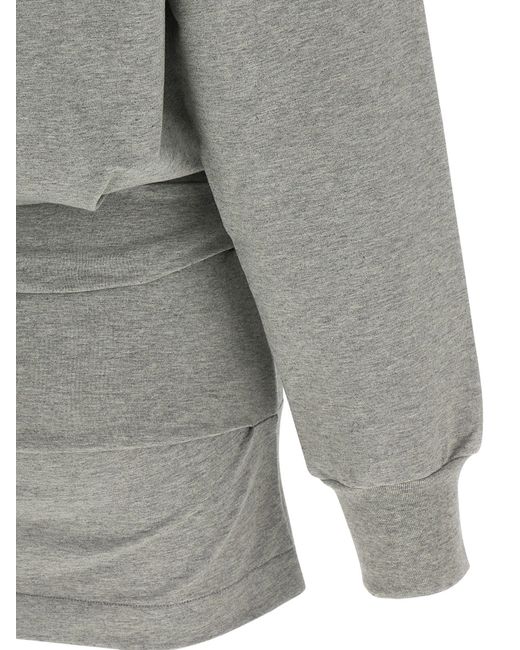 The Attico Gray Draped Mini Dress