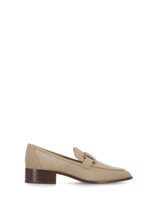 Tod's Natural Flat Shoes Beige