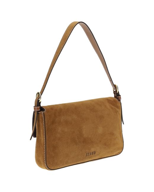 Staud Brown Shoulder Bag Harlow Calf Leather