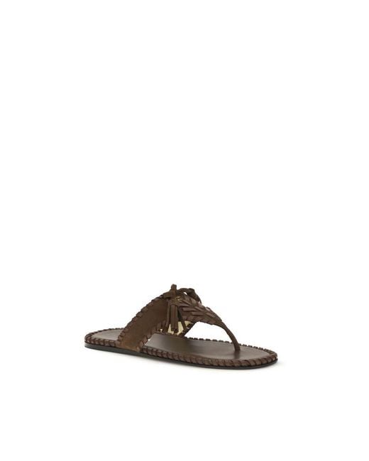 Prada Brown Calf Leather Bos Taurus Flat Sandals