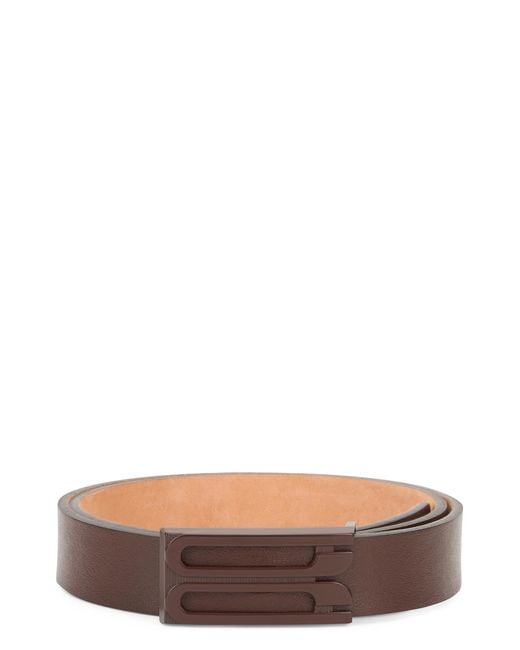 Victoria Beckham Gray Leather Belt B Frame
