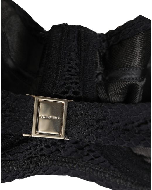 Dolce & Gabbana Black Nylon Padded Balconnet Brassiere Underwear Elastane Clothing