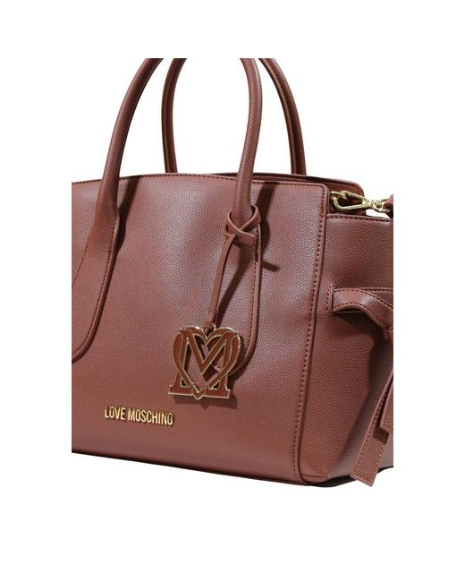 Love Moschino Brown Polyethylene Handbag Bag