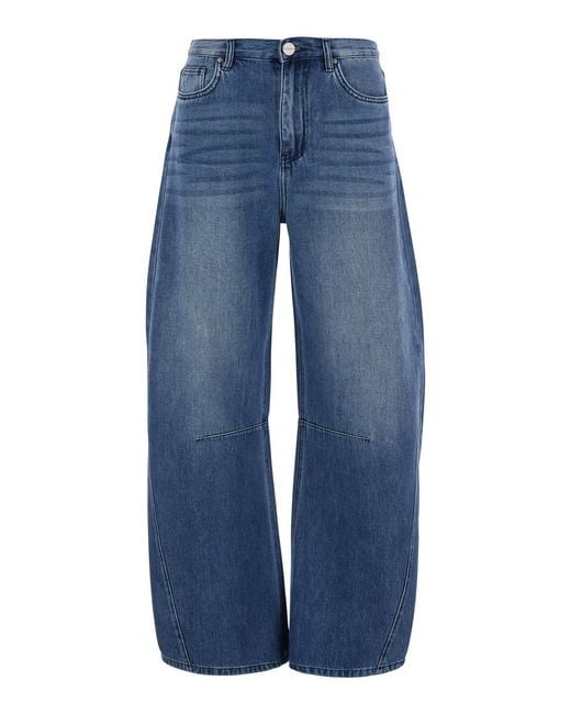 Pinko Blue Jeans With Bleach Effect Cotton