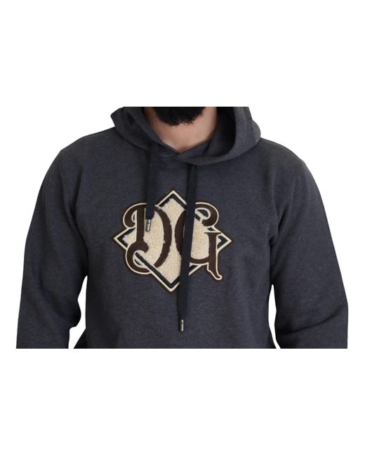 Dolce & Gabbana Black Elegant Cotton Hooded Sweatshirt for men