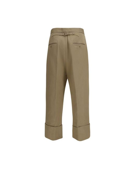 Thom Browne Green Beige Cotton Casual Pants for men