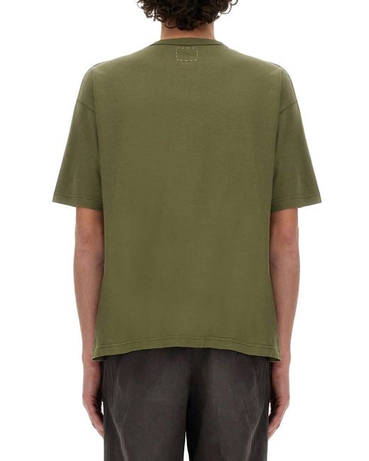 Visvim Green Cotton And Silk T-Shirt for men