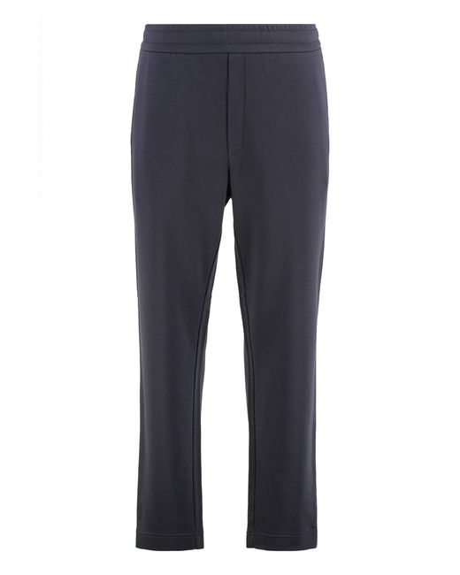 Moncler Blue Cotton-Blend Straight Track Pants Cotton; Modal; Polyester for men