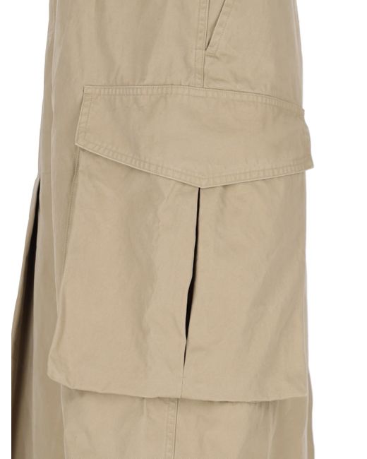 Dries Van Noten Natural Maxi Design Kilt Skirt