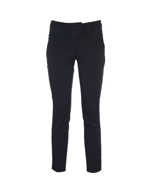 Dondup Blue Cropped Slim Fit Trousers