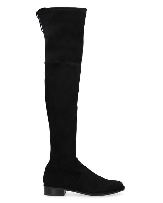 Stuart Weitzman Black Over The Knee Stretch Suede Boots