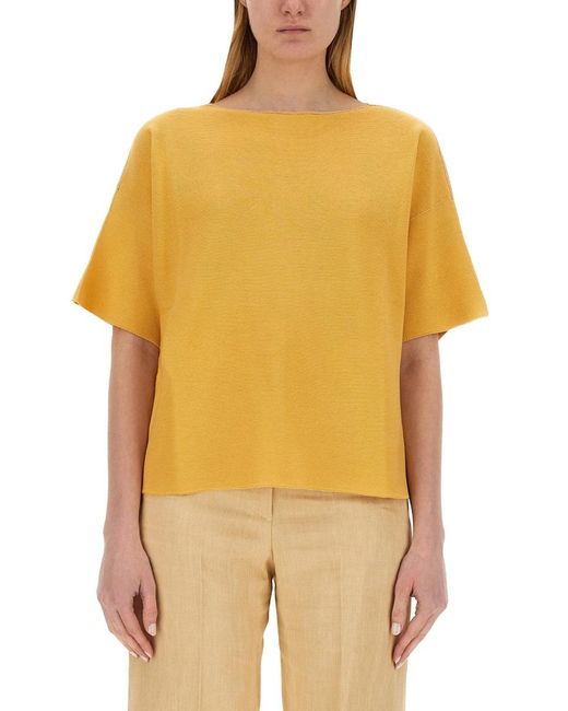 Fabiana Filippi Yellow Cotton Tops Jumpers