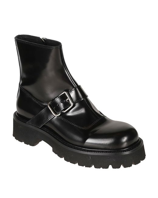 Maison Margiela Black Buckle Side Zip Boots