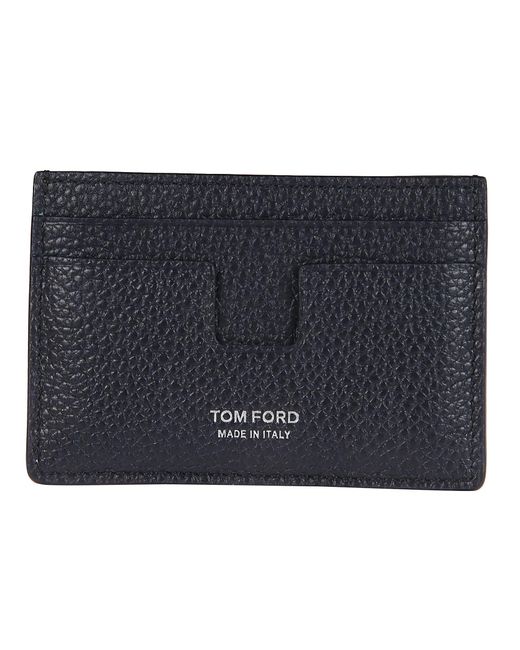 Tom Ford Blue Logo Printed Classic Credit Card Holder for men