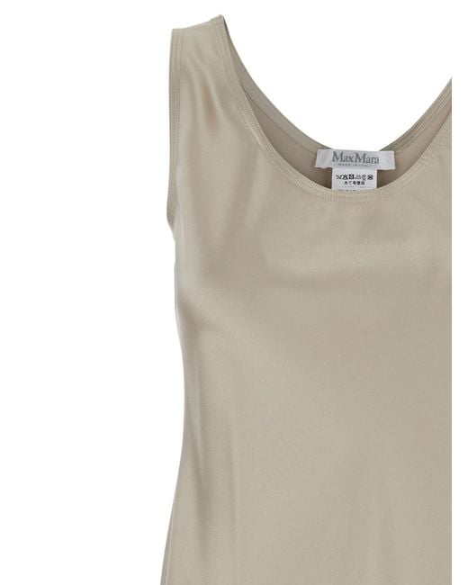 Max Mara Natural Silk Dress With Asymmetrical Bottom