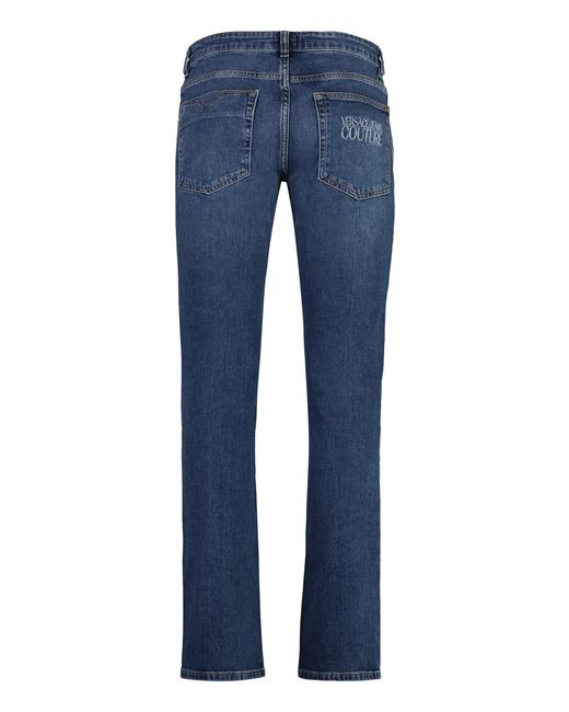 Versace Blue 5-Pocket Straight-Leg Jeans for men