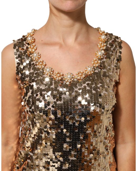 Dolce & Gabbana Natural Gold Sequined Nylon A