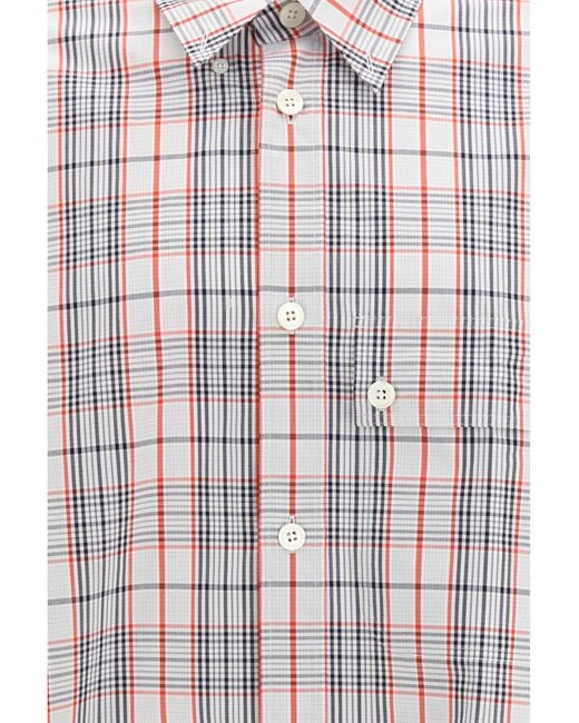 Thom Browne White Check Shirt With Tartan Pattern Fabric for men