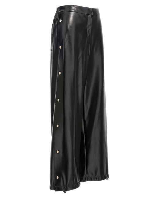 Stella McCartney Gray Alter Mat Leather-Effect Wide Leg Trousers