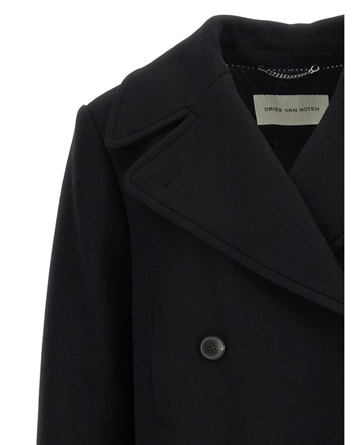 Dries Van Noten Black 'Vafel' Coat