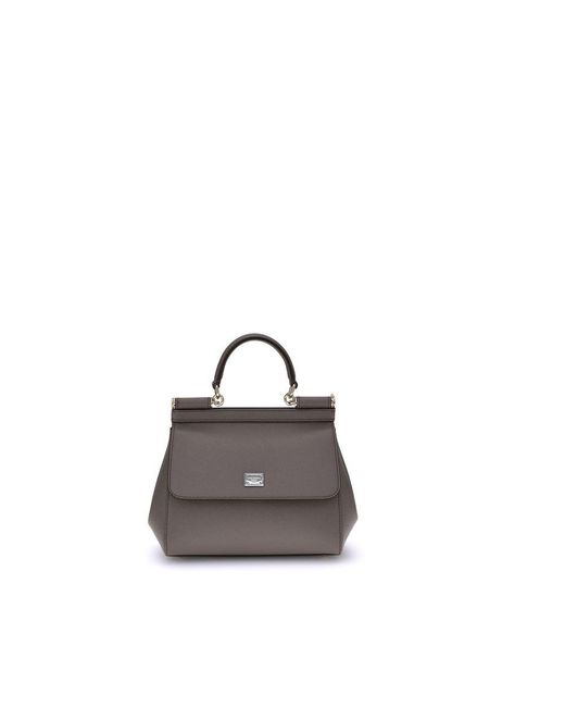 Dolce & Gabbana Gray Leather Shoulder Bag