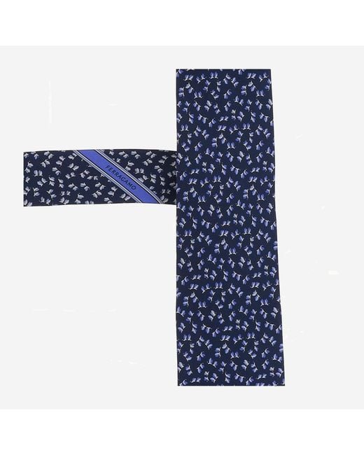 Ferragamo Blue Tie Silk, Pattern Ties & Bow for men