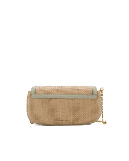 Coccinelle Natural Raffia And Leather Bag