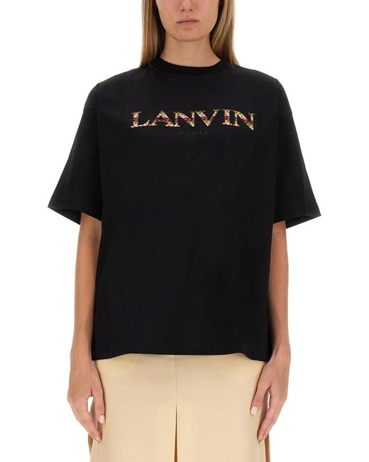 Lanvin Black T-Shirt With Logo